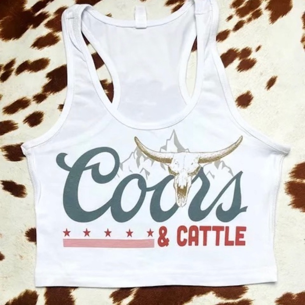 Coors and cattle graphic printed tank top (small-X-Large available)